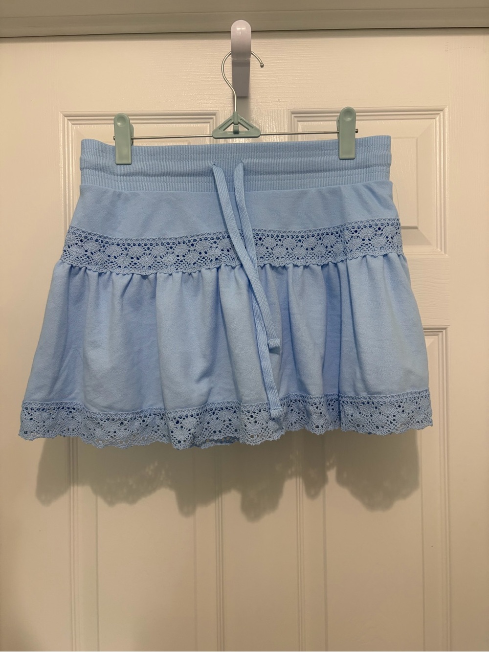 No Boundaries Light Blue Lace-Trim Mini Skort - Women's NWT